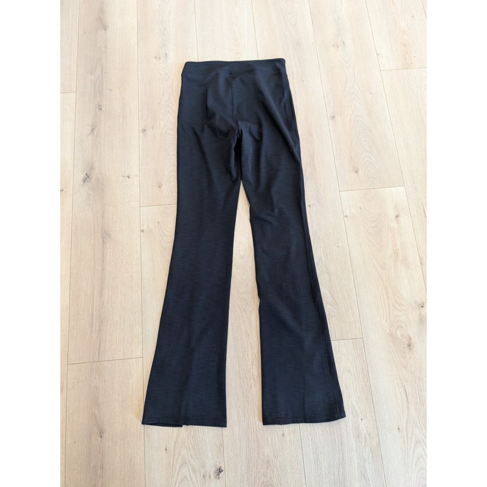 Vuori Performance Rib Flare Pants Black High Rise Slit Hem Women Small VW4042 - Picture 8 of 8